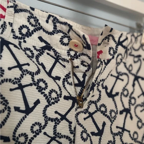 Lilly Pulitzer Navy and Pink Anchor Print Shorts - Picture 2 of 7